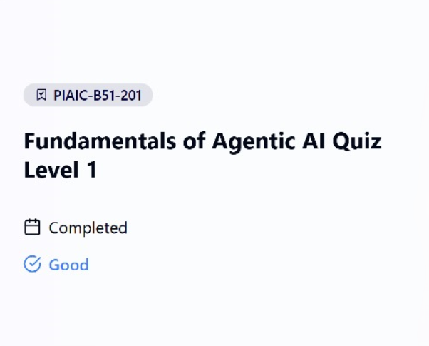 Agentic AI Course Certificate level 1 certificate